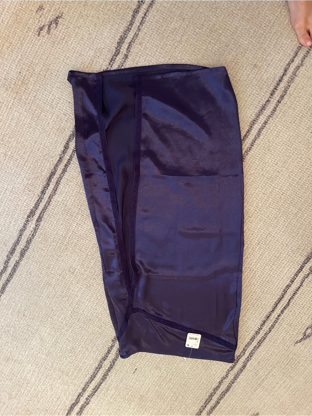 Aritzia Satin Midi Skirt in Deep Navy